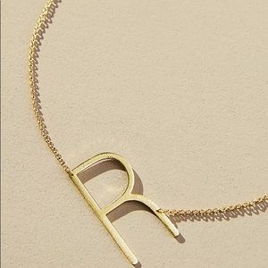 Anthropologie Monogram Pendant Necklace ‘R’